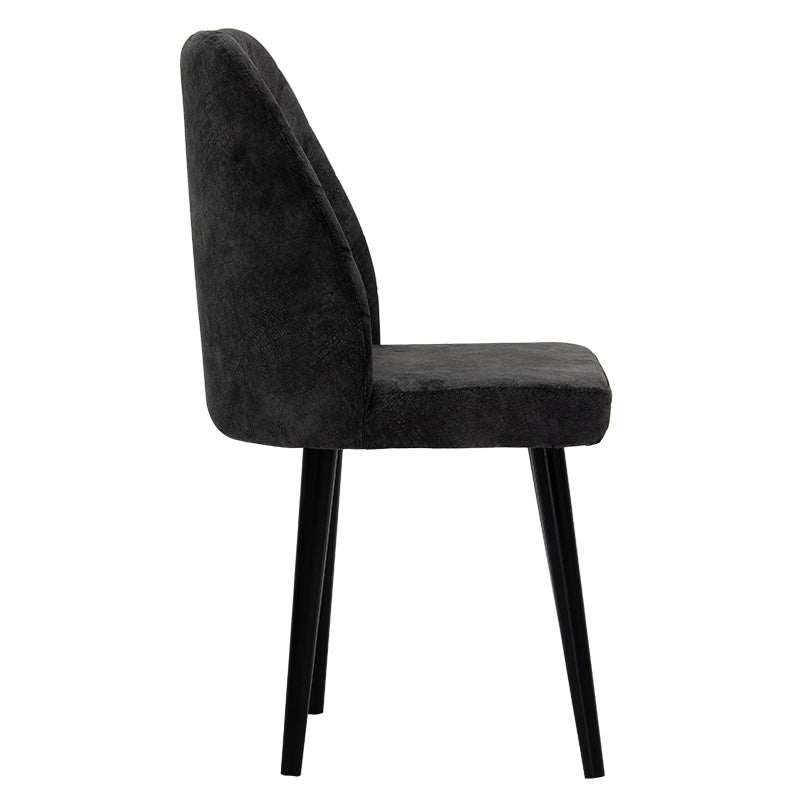 Adeline chair pakoworld velvet anthracite antique-black leg