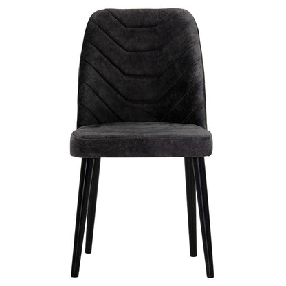 Adeline chair pakoworld velvet anthracite antique-black leg