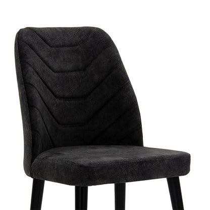 Adeline chair pakoworld velvet anthracite antique-black leg