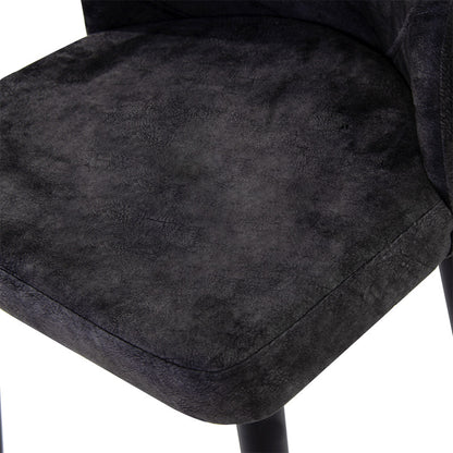 Adeline chair pakoworld velvet anthracite antique-black leg