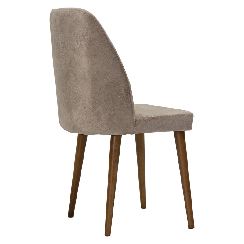 Adeline chair pakoworld velvet beige-walnut leg