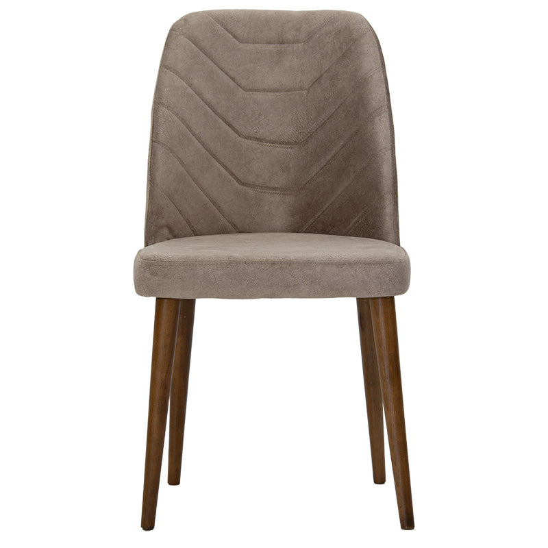 Adeline chair pakoworld velvet beige-walnut leg