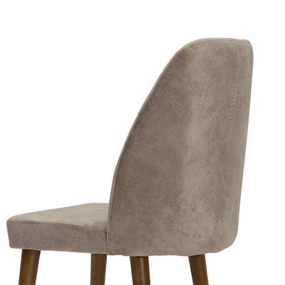 Adeline chair pakoworld velvet beige-walnut leg