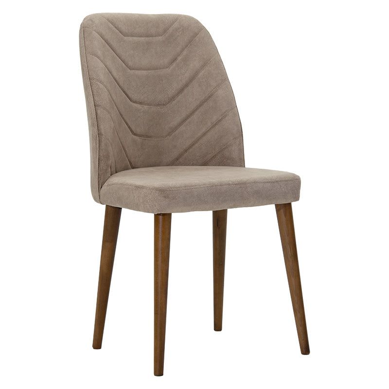 Adeline chair pakoworld velvet beige-walnut leg