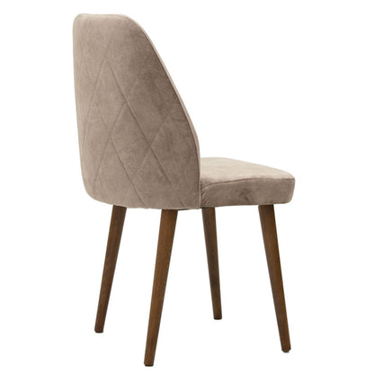 Sofia chair pakoworld velvet grey beige antique-walnut leg