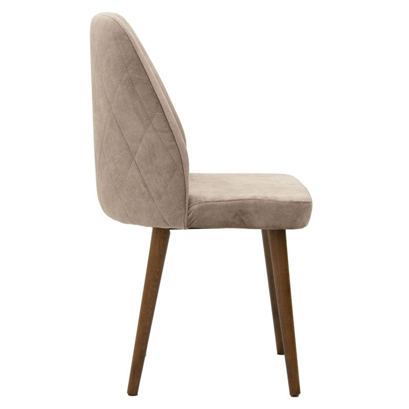 Sofia chair pakoworld velvet grey beige antique-walnut leg