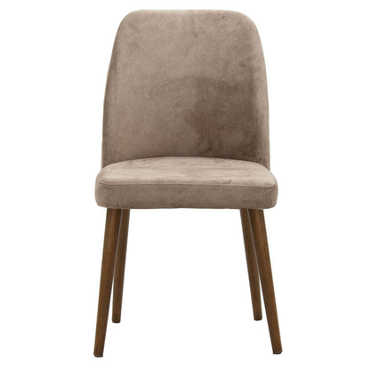 Sofia chair pakoworld velvet grey beige antique-walnut leg