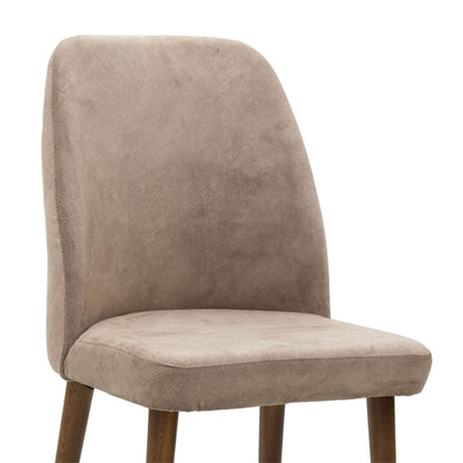 Sofia chair pakoworld velvet grey beige antique-walnut leg