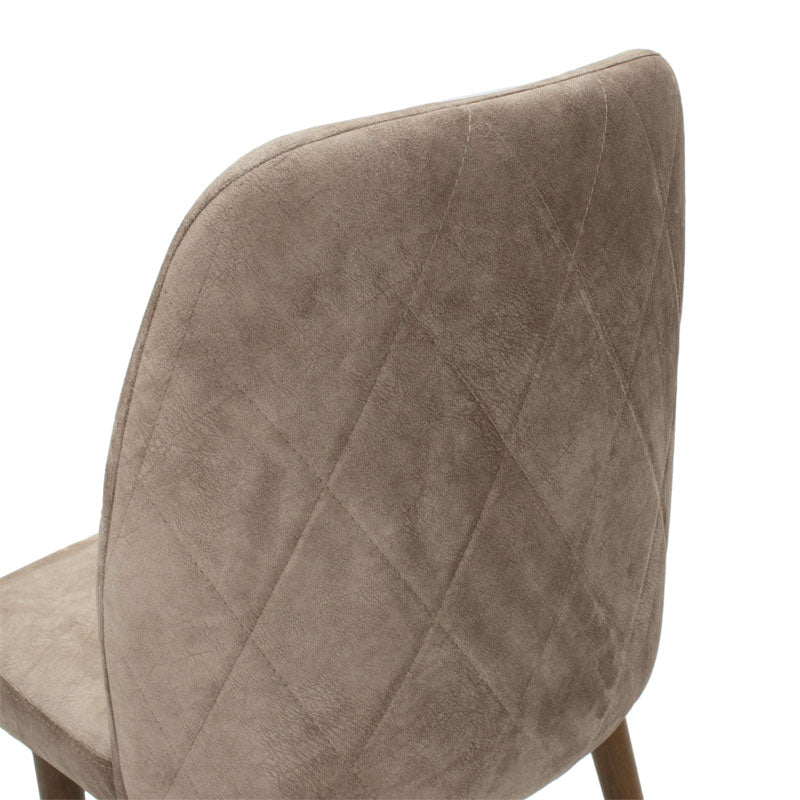 Sofia chair pakoworld velvet grey beige antique-walnut leg