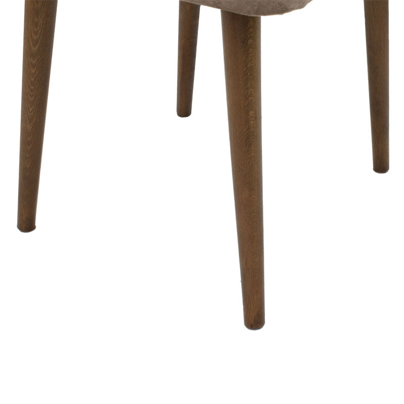 Sofia chair pakoworld velvet grey beige antique-walnut leg