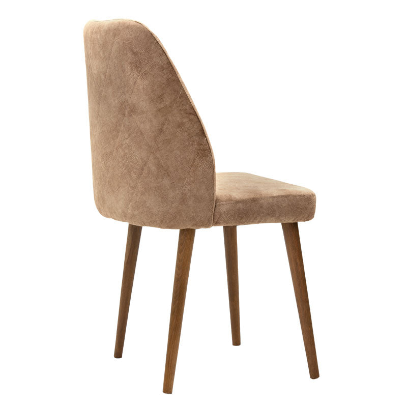 Sofia chair pakoworld velvet brown-antique-walnut leg