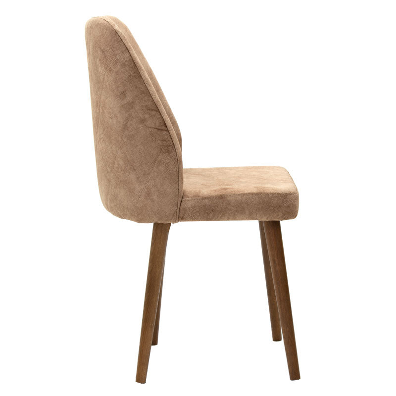 Sofia chair pakoworld velvet brown-antique-walnut leg