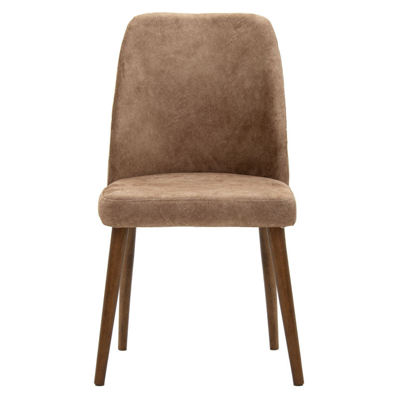 Sofia chair pakoworld velvet brown-antique-walnut leg