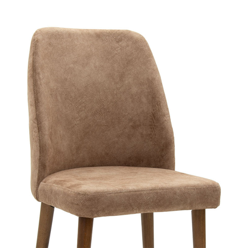 Sofia chair pakoworld velvet brown-antique-walnut leg