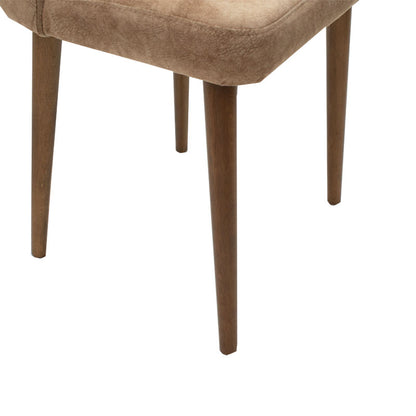 Sofia chair pakoworld velvet brown-antique-walnut leg