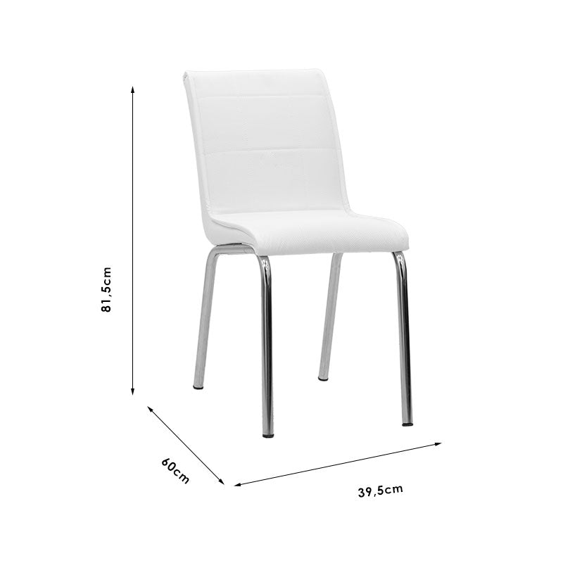 Avante pakoworld PU chair white-chrome leg