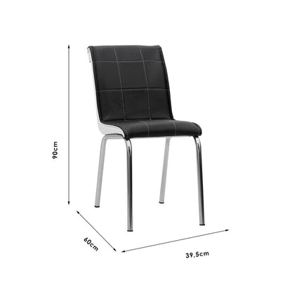 Avante pakoworld PU chair black-white-leg chromio