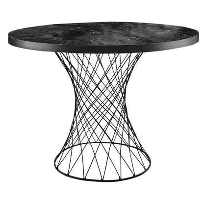 Dining table Roter pakoworld metal black-black marble D90x75cm