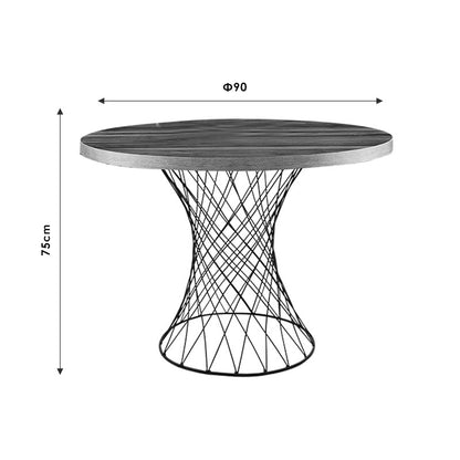 Dining table Roter pakoworld metal black-white marble D90x75cm