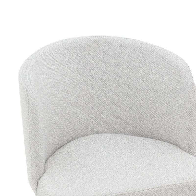 Sirbet pakoworld chair off-white bouclé fabric and wooden leg in natural shade 55x45x80cm
