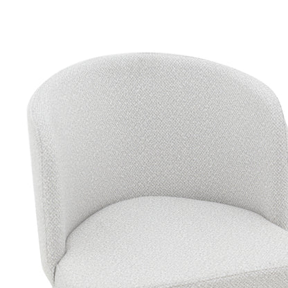 Sirbet pakoworld chair off-white bouclé fabric and wooden leg in natural shade 55x45x80cm