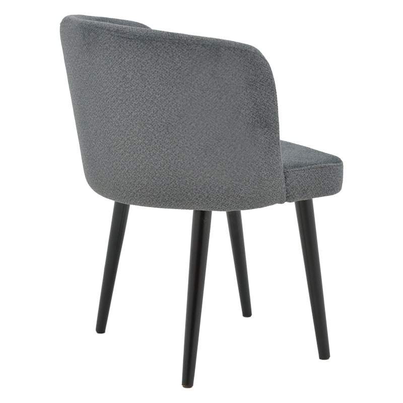 Chair Sirbet pakoworld anthracite teddy fabric-black metal 55x45x80cm