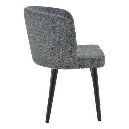 Chair Sirbet pakoworld anthracite teddy fabric-black metal 55x45x80cm