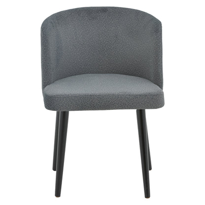 Chair Sirbet pakoworld anthracite teddy fabric-black metal 55x45x80cm