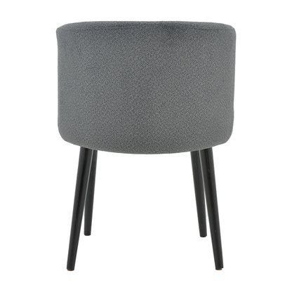 Chair Sirbet pakoworld anthracite teddy fabric-black metal 55x45x80cm