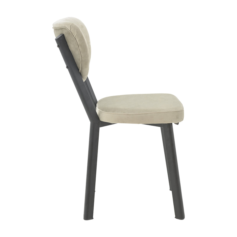 Chair Joley pakoworld grey velvet-black metal leg 45x39x86.5cm