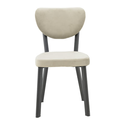 Chair Joley pakoworld grey velvet-black metal leg 45x39x86.5cm