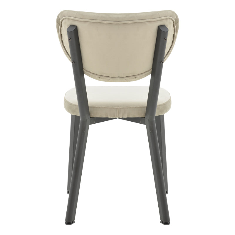 Chair Joley pakoworld grey velvet-black metal leg 45x39x86.5cm