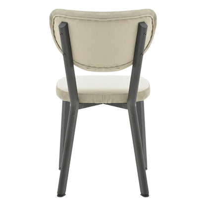 Chair Joley pakoworld grey velvet-black metal leg 45x39x86.5cm