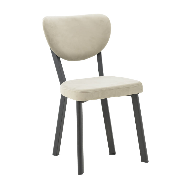 Chair Joley pakoworld grey velvet-black metal leg 45x39x86.5cm