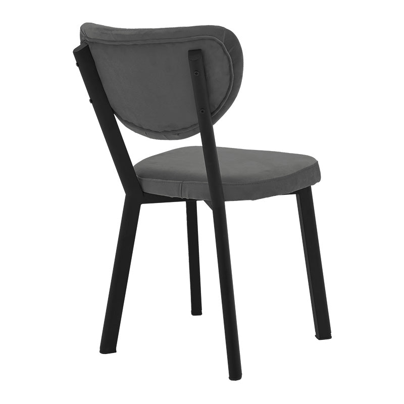 Chair Joley pakoworld dark grey velvet-black metal 45x39x86.5cm