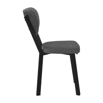 Chair Joley pakoworld dark grey velvet-black metal 45x39x86.5cm