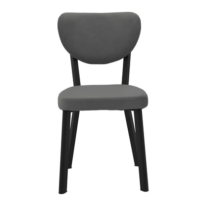 Chair Joley pakoworld dark grey velvet-black metal 45x39x86.5cm