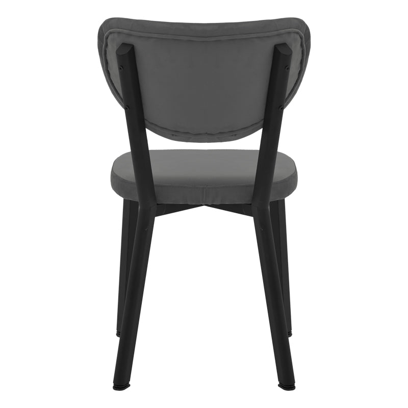 Chair Joley pakoworld dark grey velvet-black metal 45x39x86.5cm