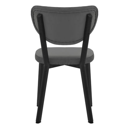 Chair Joley pakoworld dark grey velvet-black metal 45x39x86.5cm