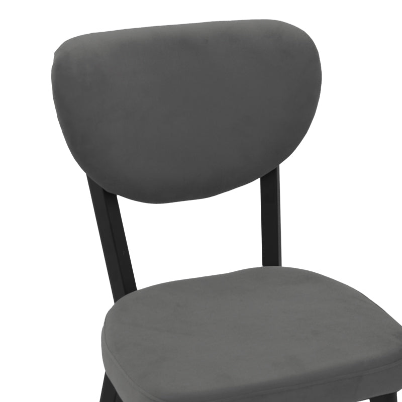 Chair Joley pakoworld dark grey velvet-black metal 45x39x86.5cm