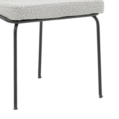 Chair Dore pakoworld grey-ecru teddy fabricblack -metal 50x47.5x82cm