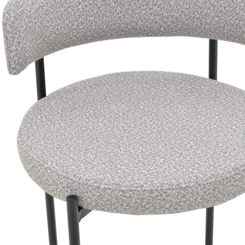 Bar stool Labrow pakoworld grey teddy fabrivc-black metal 51x51x100cm