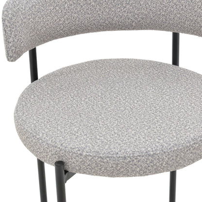 Bar stool Labrow pakoworld grey teddy fabrivc-black metal 51x51x100cm