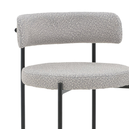 Bar stool Labrow pakoworld grey teddy fabrivc-black metal 51x51x100cm