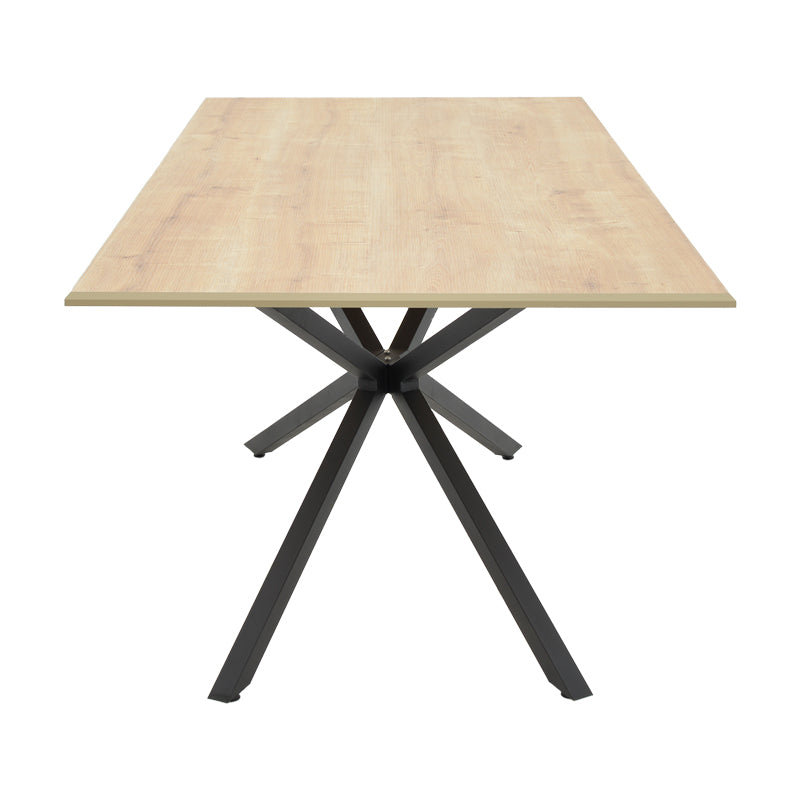 Table Dinny pakoworld oak mdf-black metal 180x90x75cm