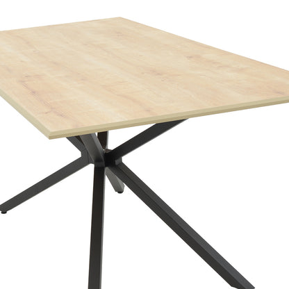 Table Dinny pakoworld oak mdf-black metal 180x90x75cm