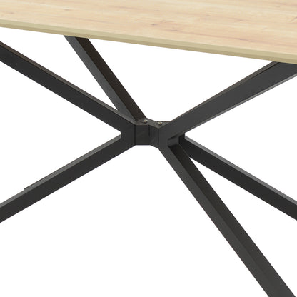 Table Dinny pakoworld oak mdf-black metal 180x90x75cm