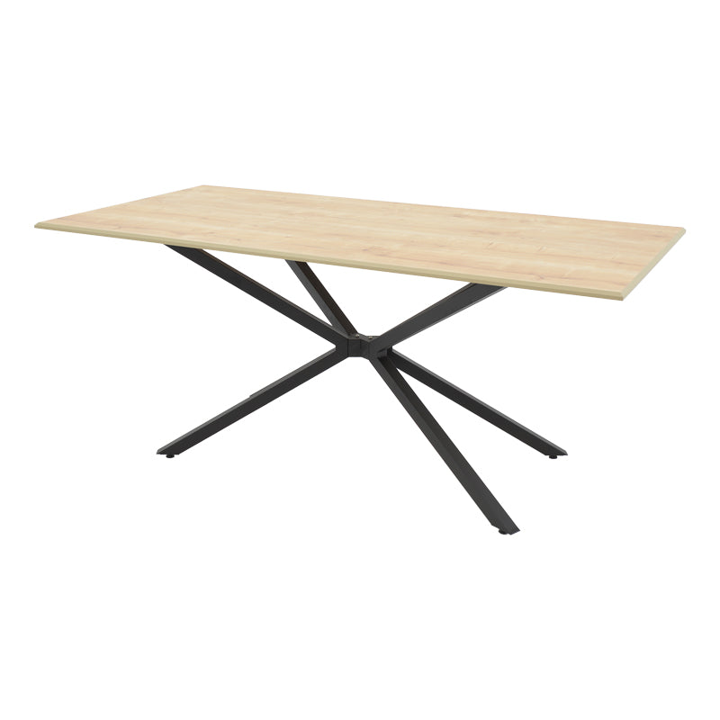 Table Dinny pakoworld oak mdf-black metal 180x90x75cm