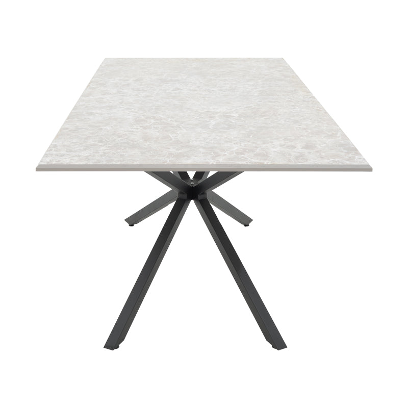 Table Dinny pakoworld grey marble mdf-black metal 180x90x75cm