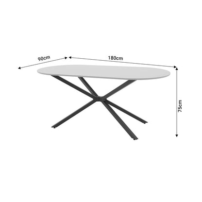 Table Lerdion pakoworld mocha mdf-black metal 180x90x75cm